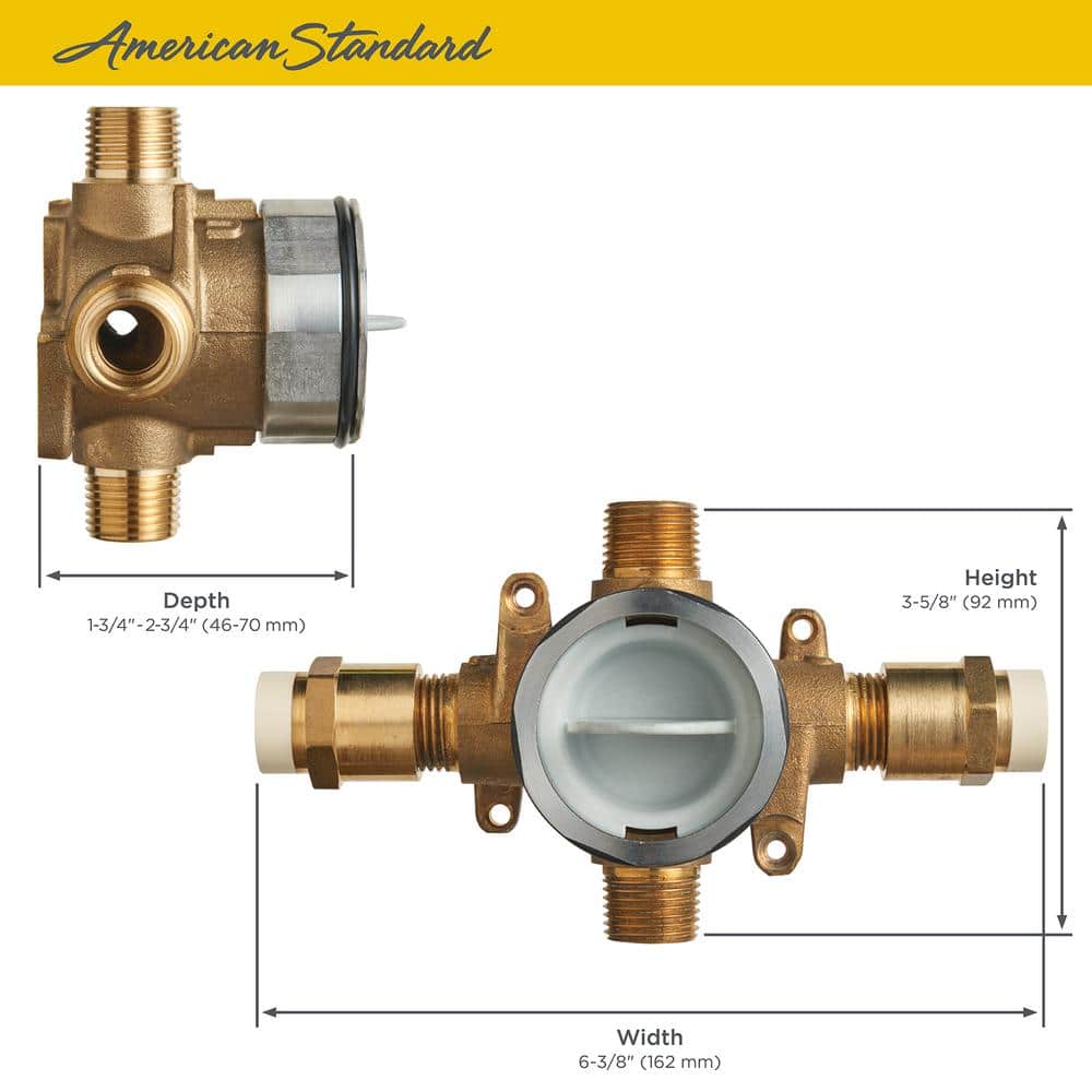 Universal Brass Shower Rough-In Valve with CPVC Inlets