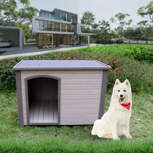 Runesay Brown Dog House Outdoor and Indoor Heated Wooden Dog Kennel for  Winter with Raised Feet Weatherproof for Large Dogs HOUSE-DOG-01 - The Home  Depot