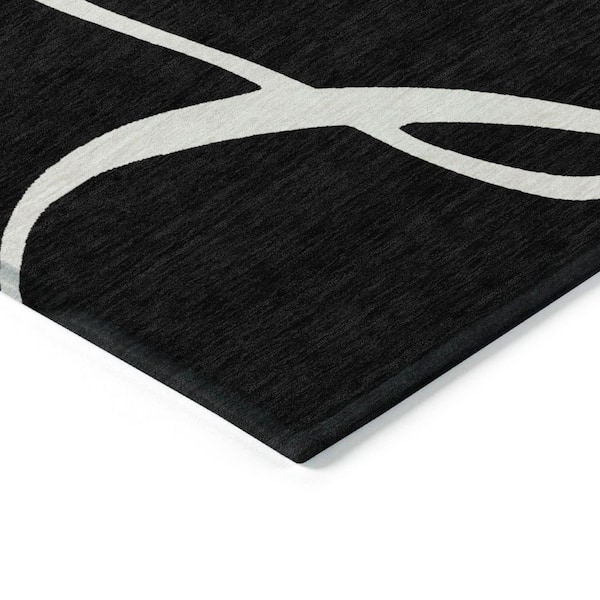 Chantille Machine Washable Indoor/Outdoor Abstract ACN999 Black 8 ft. x 10 ft. Area Rug