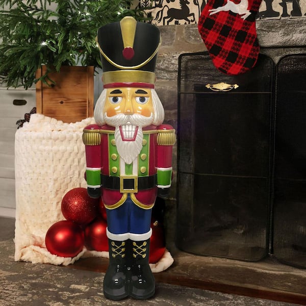40 in. x 10 in. Pre-Lit LED Nutcracker Soldier Christmas Blow Mold
