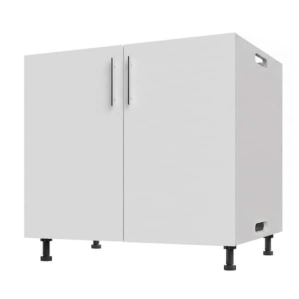 Miami Weatherboard 36 in. X 27 in. X 34.5 in Outdoor Base Cabinet Full Height in Shell White Matte