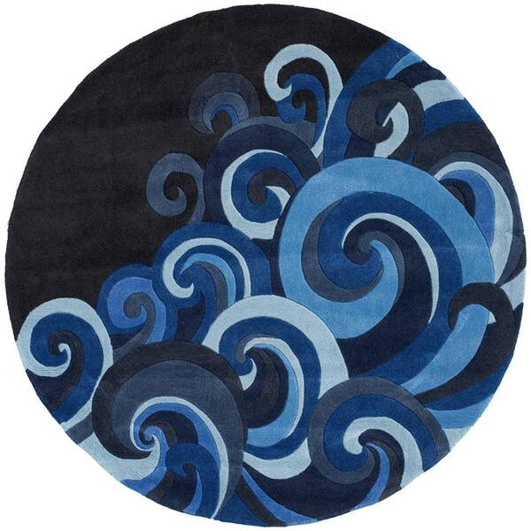 Momeni Young Buck Collection Surf 5 ft. x 5 ft. Round Area Rug