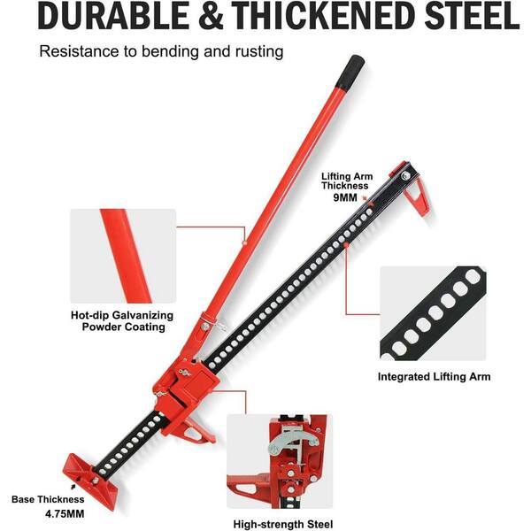 60 in. Ratcheting Off Road Utility Jacks, 7000 LBS High Lift Farm