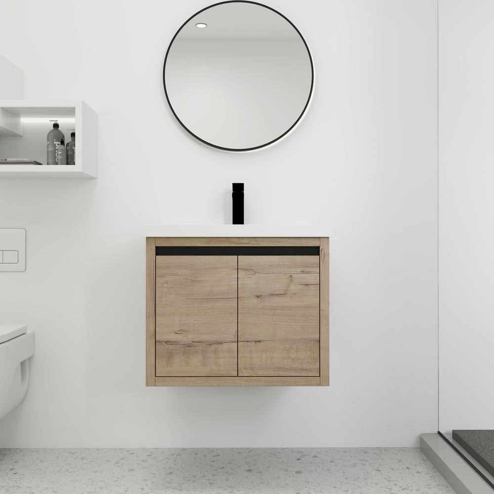 Victoria 24 in. W x 18 in. D x 21 in. H Floating Modern Design Single Sink Bath Vanity with Top and Cabinet in Wood price history on PriceWatchPro