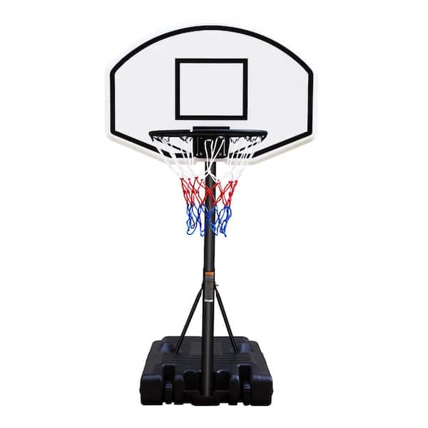 Huluwat 3.1 ft. to 4.7 ft. H Adjustment Portable Poolside Basketball Hoop Goal 35 in. Backboard, with Easy Rolling Wheels