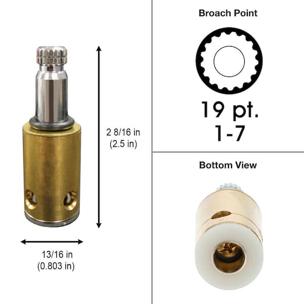 Everbilt 2 1/2 in. 19 pt Broach Hot Side Stem for Kohler Replaces