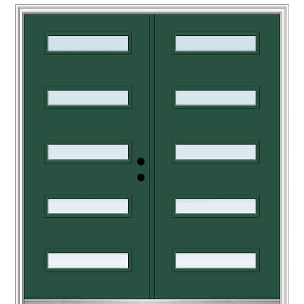 MMI Door 72 in. x 80 in. Davina Left-Hand Inswing 5-Lite Clear Low-E Painted Fiberglass Smooth Prehung Front Door
