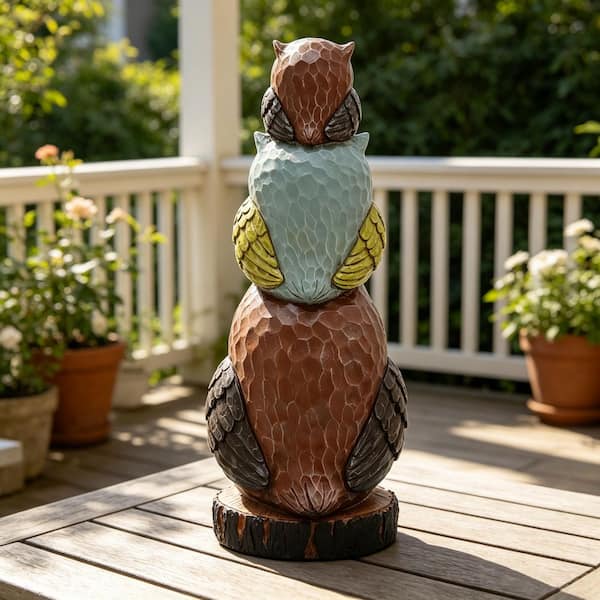 Maypex 18 in. H Stacking Owls Sculpture Statue H33V0E0K6N0L4P