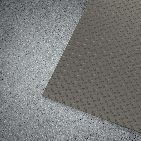 Gray 24 in. x 10 ft. Vinyl Diamond Plate Commercial Grade Matting