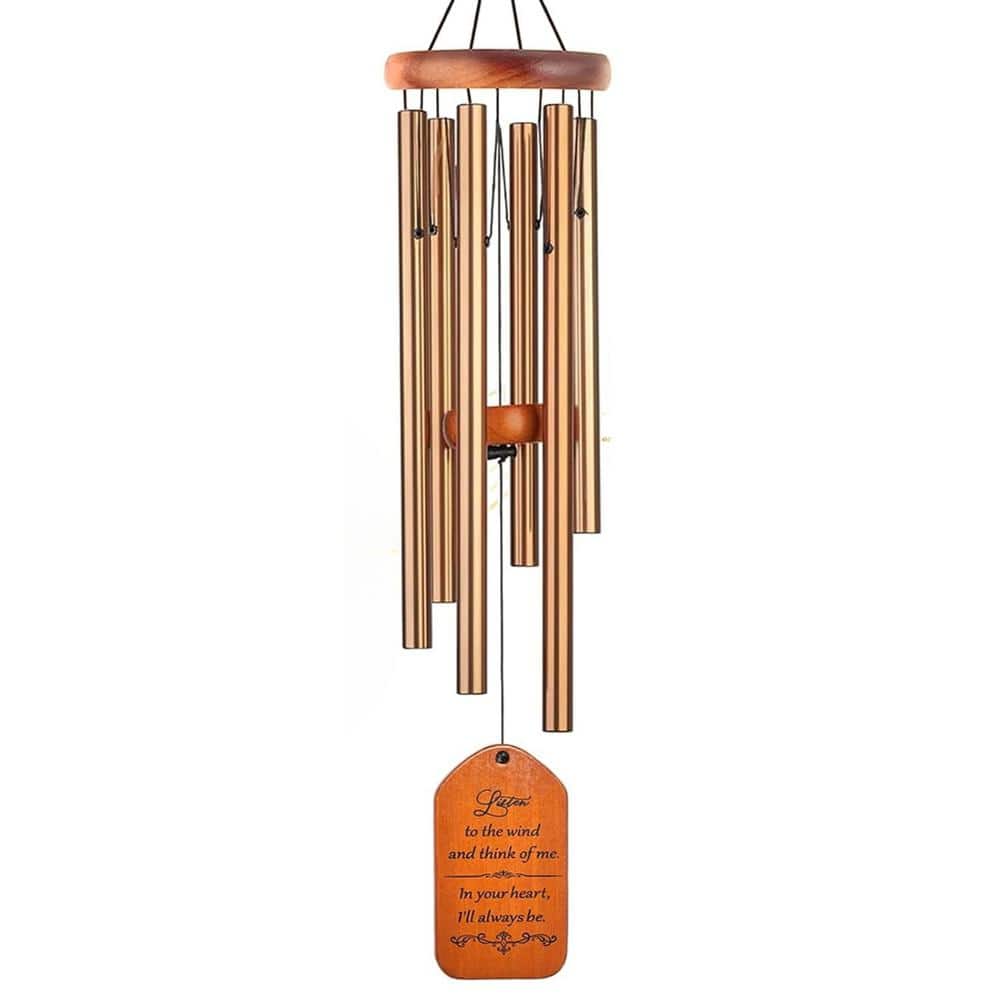 30 in. Wooden Sympathy Wind Chimes for Loss of Loved One, Memorial Gifts fo
