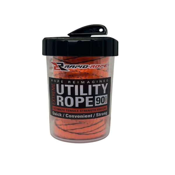 2 in. x 0.25 ft. Flat Braided Safety Orange Extreme Utility Polyester Rope 1000 Plus lb. Tensile Strength