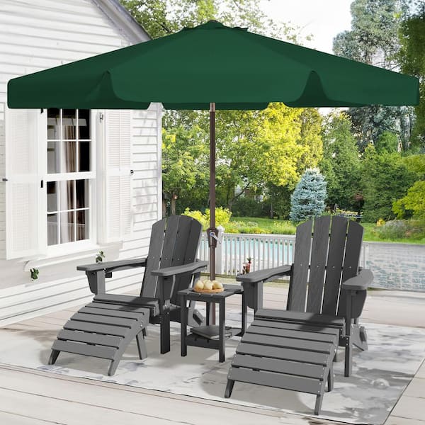 JEAREY 10 ft. Steel Market Crank and Tilt Outdoor Patio Umbrella in Dark  Green CBZZS-10-DGN