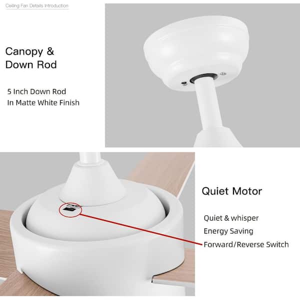 YUHAO 44 in. Integrated LED Light Indoor Matte White Ceiling