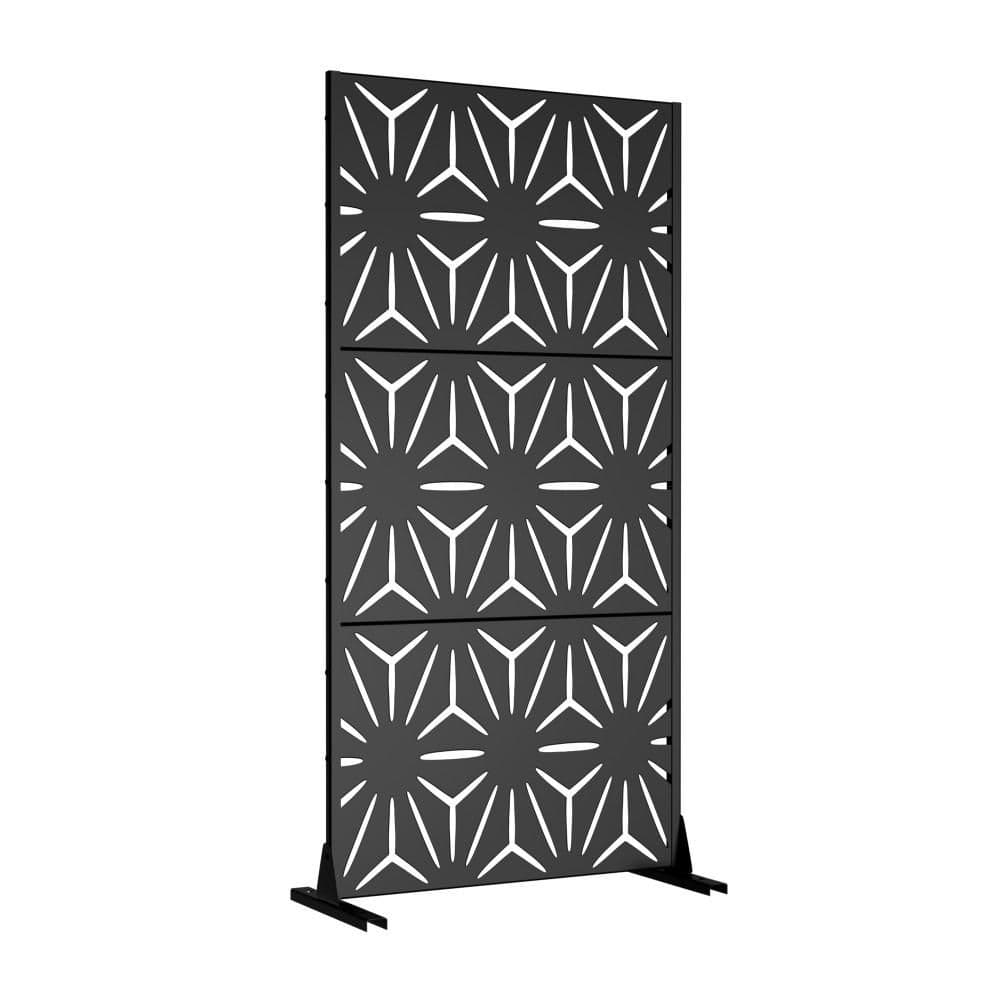Outdoor Privacy Fence 35 in. L x 16 in. W x 72 in. H Black Galvanized Steel Garden Privacy Screen price history on PriceWatchPro