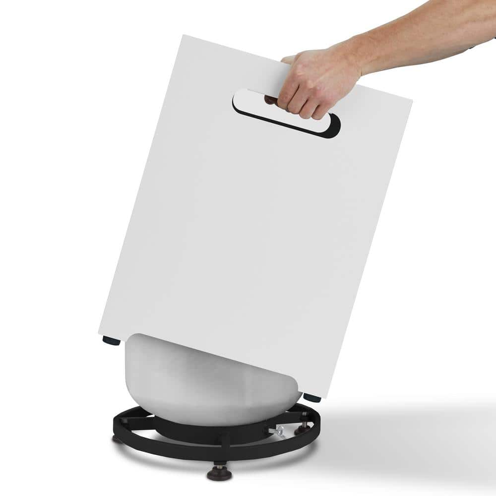 White Powder-Coated Steel Propane Tank Cover and Side Table