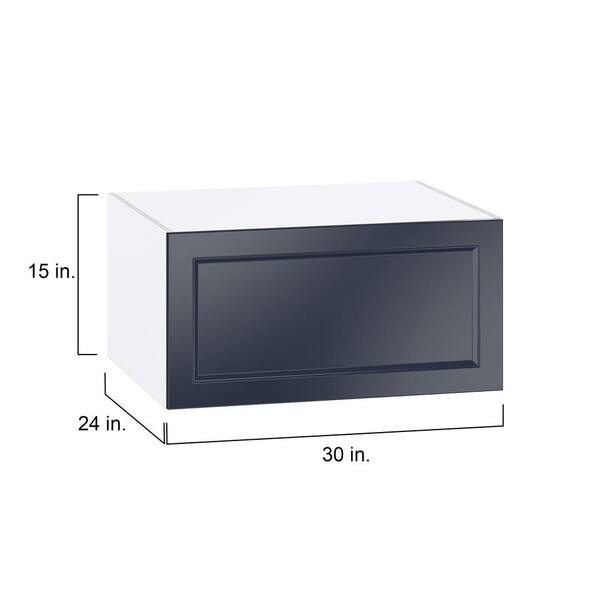 J COLLECTION 30 in. W x 24 in. D x 14.5 in. H Devon Painted Blue Shaker Assembled Base Window Seat Kitchen Cabinet