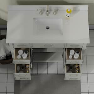 Solid-Wood 36 in. W x 22 in. H x 38 in. D Bath Vanity in Gray with White Stone Top, Cabinet and Single Sink