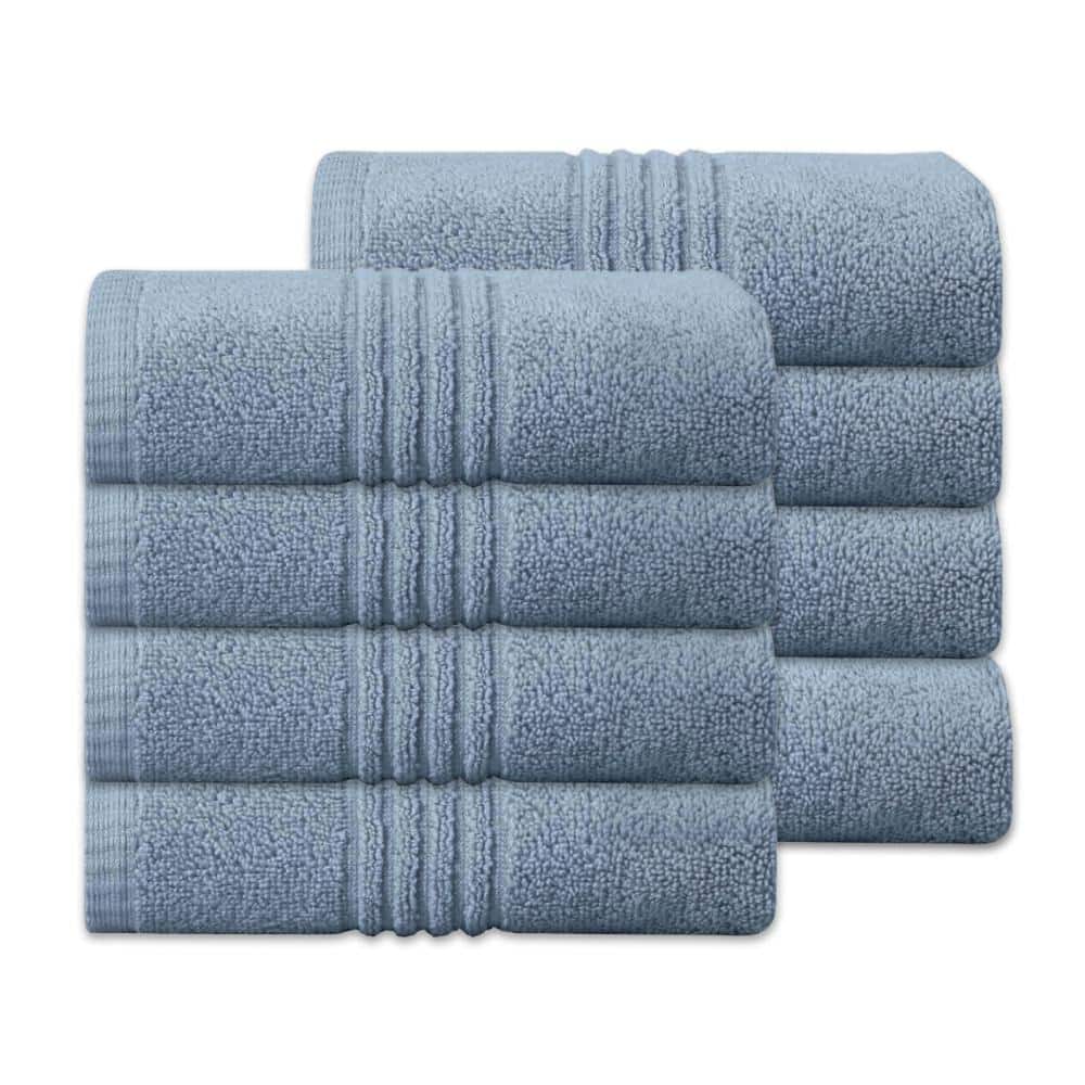"Home Weavers Hazel 500GSM 100% Cotton Zero Twist Super Absorbent Bath Towel Set, 16""x24"" (8)(8 Hand Towels), Blue" price history on PriceWatchPro