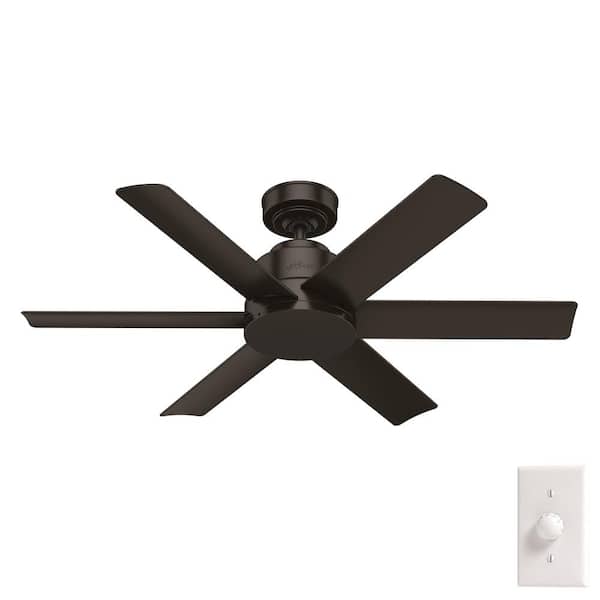 Hunter Kennicott 44 in. Indoor/Outdoor Premier Bronze Ceiling Fan with Wall Control For Patios or Bedrooms