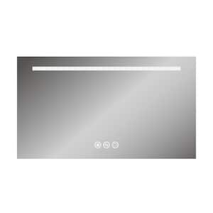 42 in. W x 24 in. H Large Rectangular Frameless LED Lighed Wall Mount Bathroom Vanity Mirror in Polished Crystal