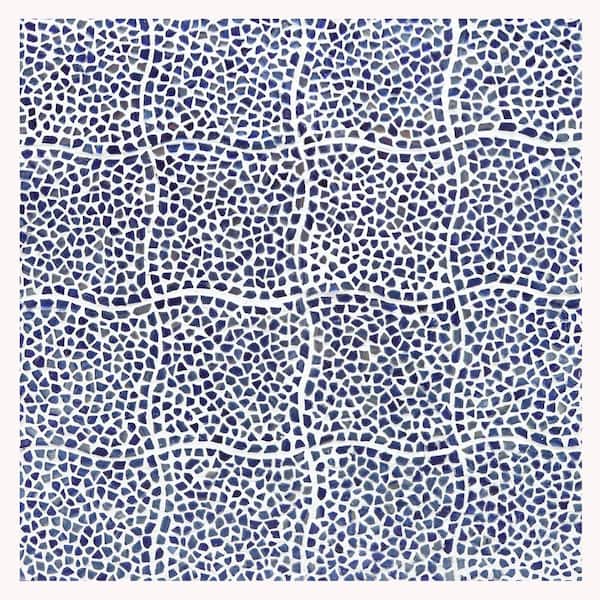 Fargin Pebble Dusk Blue 11.88 in. x 11.88 in. Polished Glass Wall Mosaic Tile (0.98 Sq. Ft. Each)