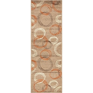 Autumn Cornucopia Light Brown 2' 0 x 6' 0 Runner Rug