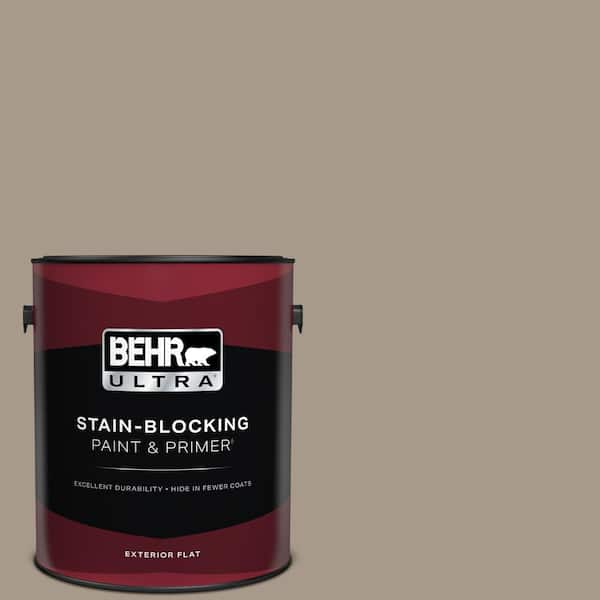 BEHR ULTRA 1 gal. #BXC-10 Warm Stone Flat Exterior Paint & Primer