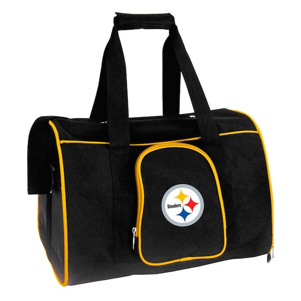 Denco NFL Pittsburgh Steelers Pet Carrier Premium 16 in. Bag in Yellow