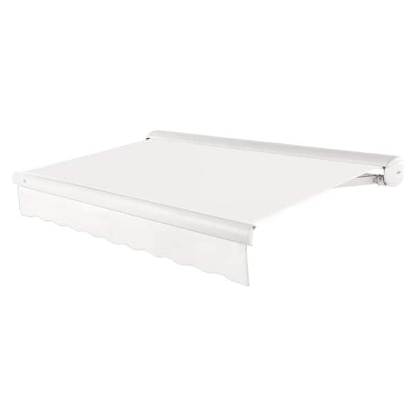 AWNTECH 10 ft. Key West Left Motor Retractable Awning with Cassette (96 in. Projection) Off White