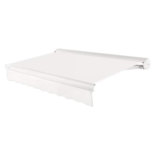 AWNTECH 12 ft. Key West Left Motorized Retractable Awning with Cassette (120 in. Projection) Off White