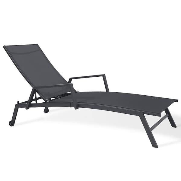 Patere 77.5 in. L Single Teslin Fabric Metal Frame Lounger