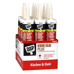 Kwik Seal Plus 10.1 oz. Bisque Premium Kitchen and Bath Siliconized Caulk (12-Pack)
