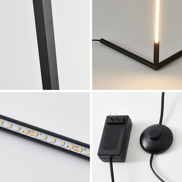 Oukaning 47-in Modern LED Black Stick Vertical Corner Floor Lamp