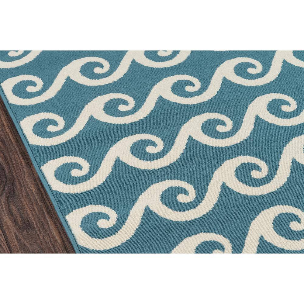 Capri Blue and White Geometric 8'6" x 13' Synthetic Rug