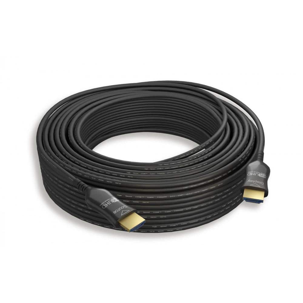 25 ft. Hybrid Active Optical Fiber HDMI Plenum Rated Black Cable