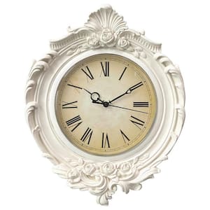 European Style Decorative Retro White Wall Clock, Quality Quartz Battery Operated