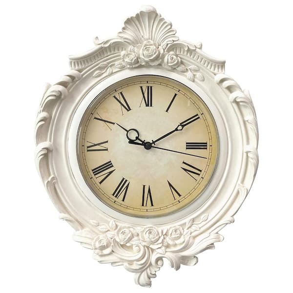Unbranded European Style Decorative Retro White Wall Clock, Quality Quartz Battery Operated