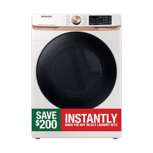 7.5 cu. ft. Smart Electric Dryer in Ivory White with Steam Sanitize+ and Sensor Dry