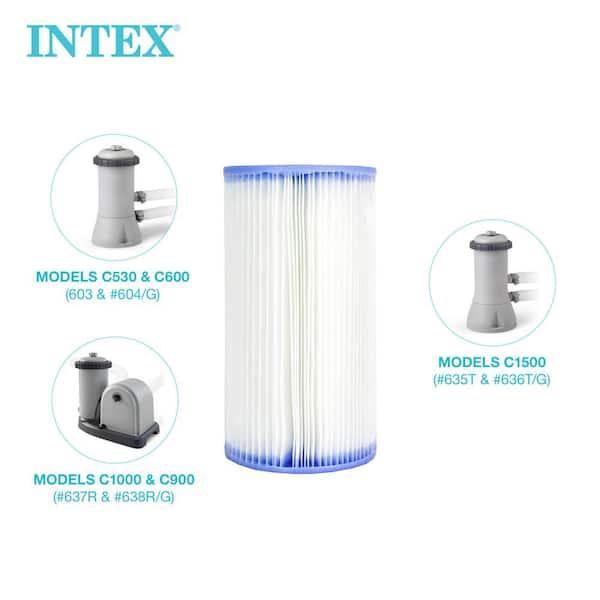 Lot De 2 Filtres De Rechange Intex Type H 29007E - Compatibles Pompes 28601 28602 - Filtration Puissante