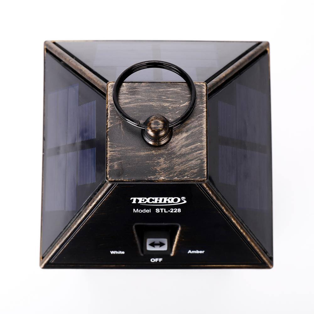 Black Solar LED Portable Hanging Outdoor Lantern