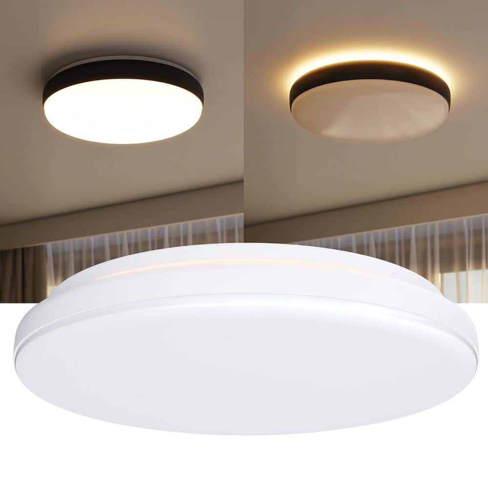 15 in. Disk Matte White Integrated LED Flush Mount Variable Round 1 Nightlight price history on PriceWatchPro