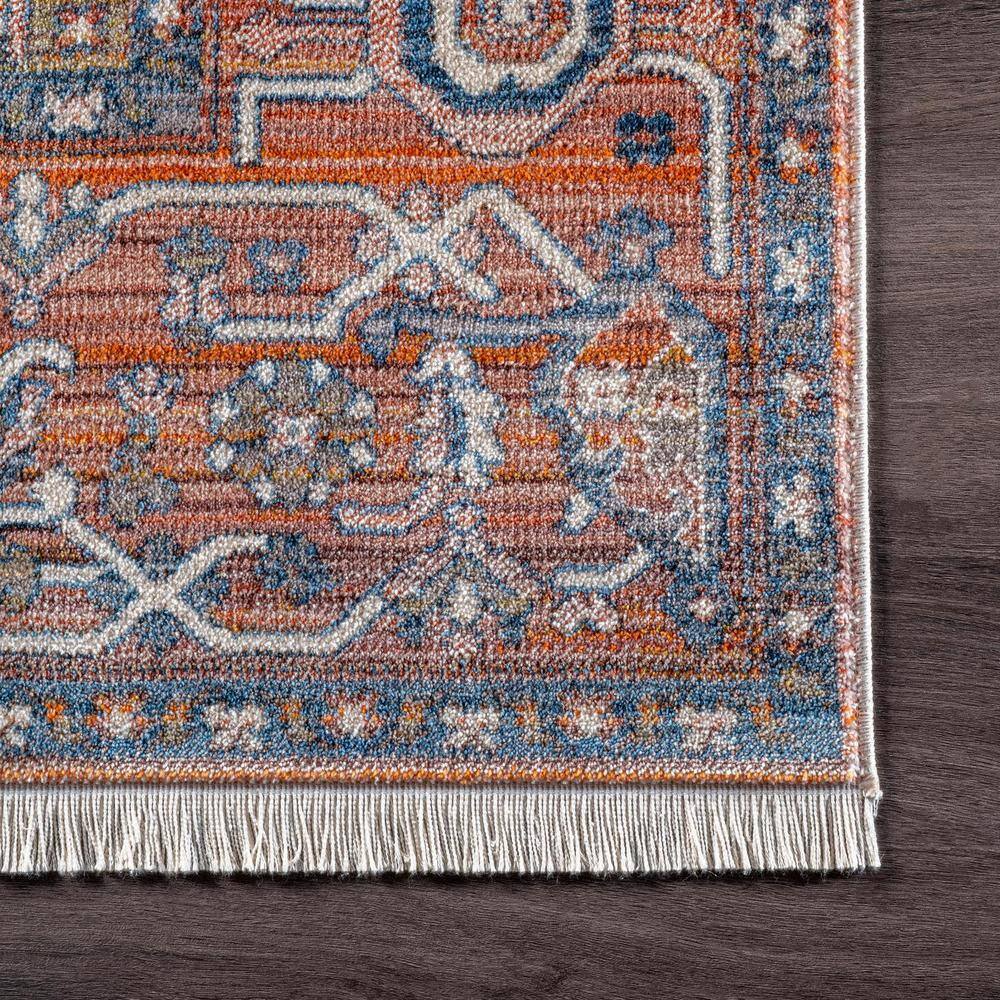 Ivory and Rust Medallion Synthetic Reversible Area Rug 3x5