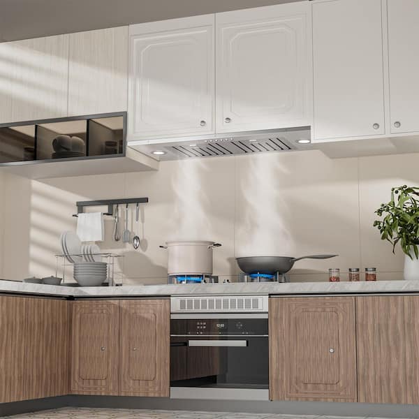 30 in. 900 CFM Convertible Insert Range Hood with 4-Speed Control,Low Noise,Long-term Warranty,Lights in Stainless Steel