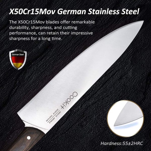 KitchenAid Slim Black 15pc Stainless Steel Knife Block Set