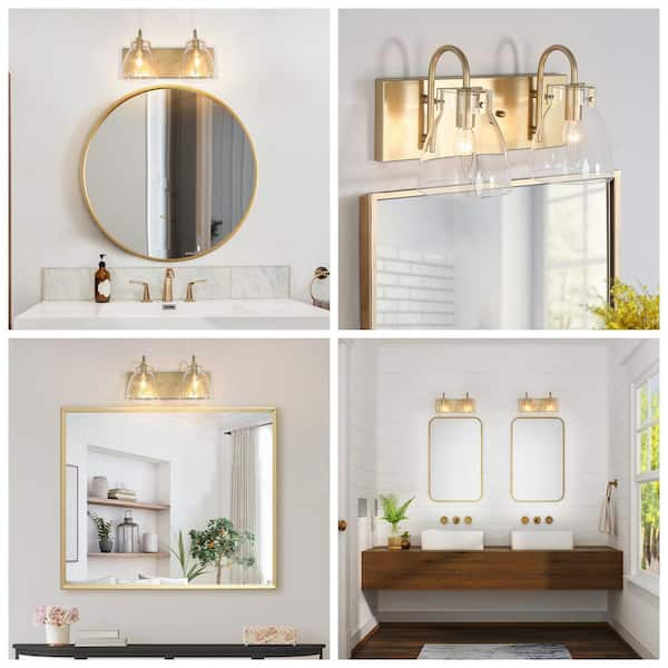 LNC Modern Brass Gold Bathroom Vanity Light 4-Light Indoor Linear Wall  Sconce with Frosted Glass Globes with Pearly Radiance ZZ2UYJHD14081R7 - The  Home Depot