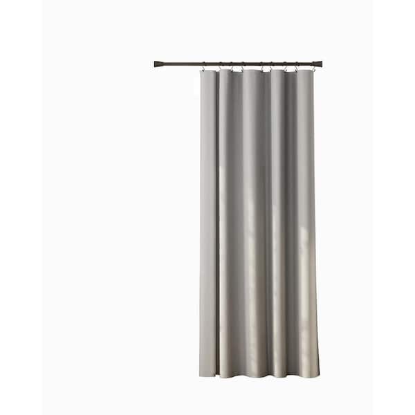 Zenna Home 54 in. W x78 in. H Grey Recycled Cotton 100% Waterproof Stall-Sized Fabric Shower Curtain Liner with Anti-Draft Clips