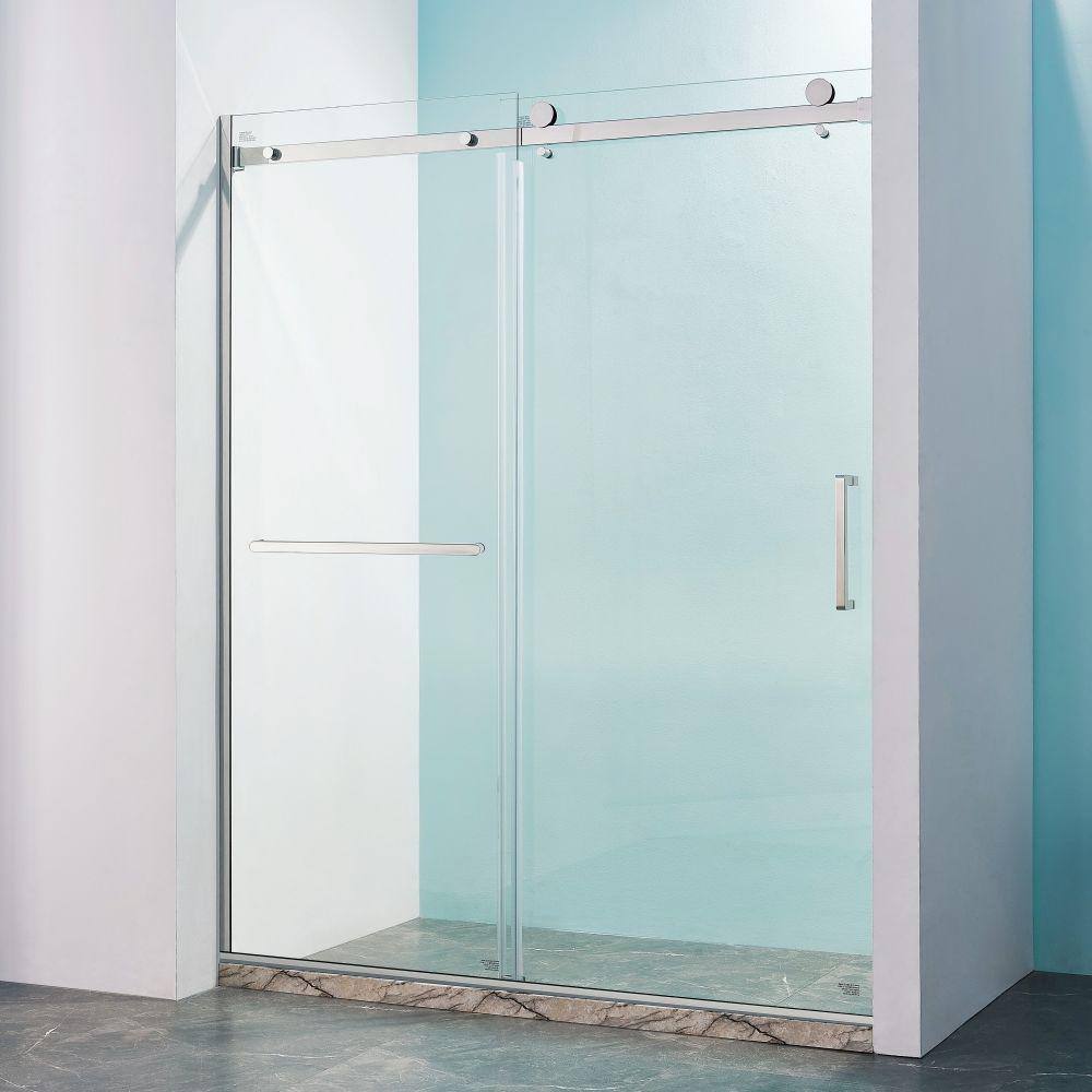 56-60" Brushed Nickel and Glass Sliding Shower Door