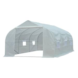 10 ft. x 11.5 ft. x 6.5 ft. Outdoor Portable Walk-In Tunnel Greenhouse with Roll-up Windows and Zippered Entrance, Green