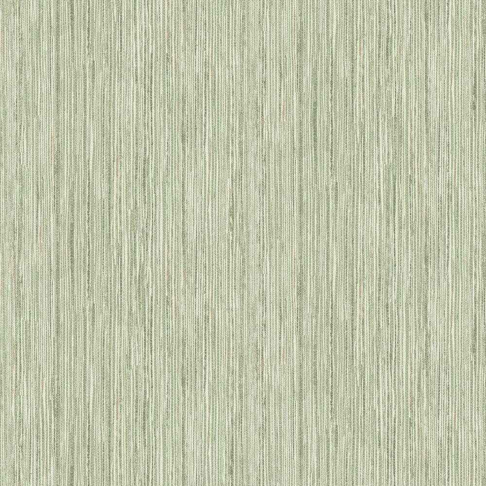 AStreet Prints Justina Green Faux Grasscloth Wallpaper Sample 2971