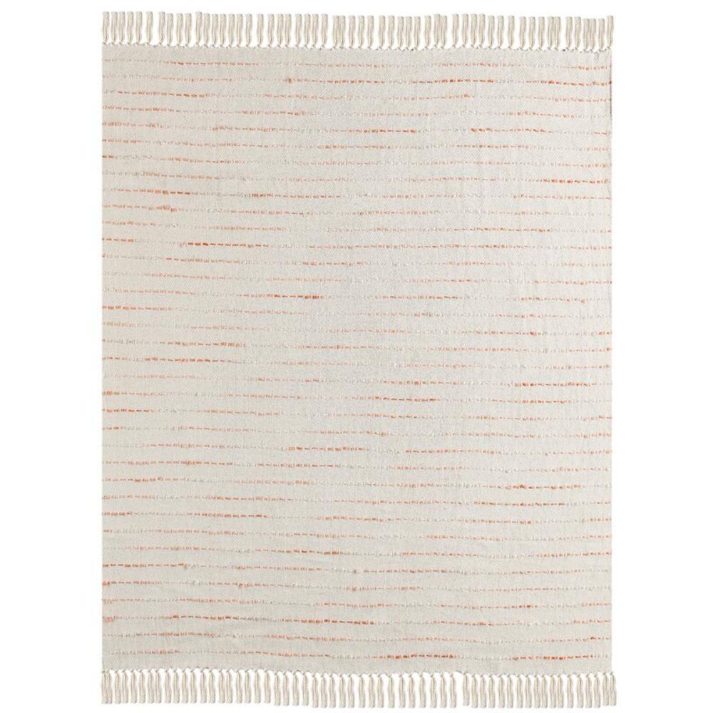 Handwoven Cotton Blend Striped Reversible Throw Blanket